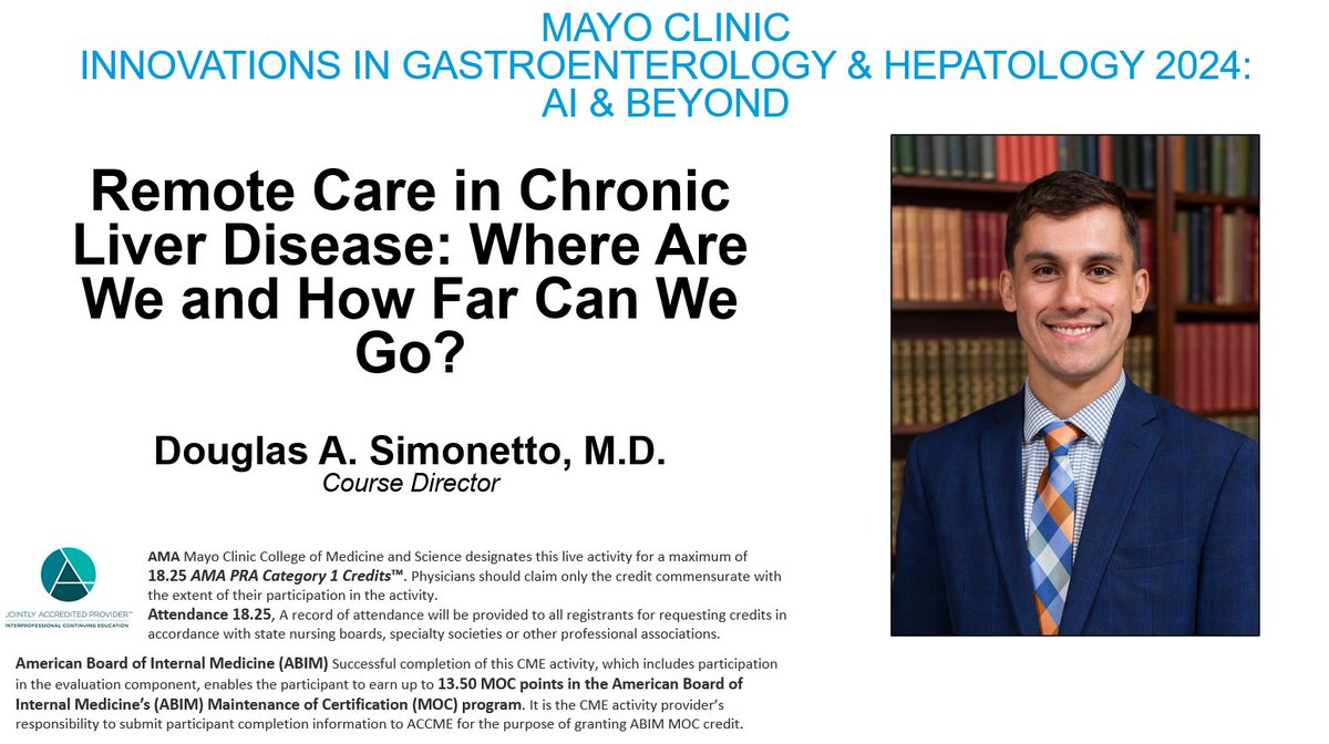 👀 Take a peek at what you can look forward to by joining us in September for Innovations in Gastroenterology and Hepatology! @DougSimonetto 🚀Register Today: mayocl.in/4aSSBuC