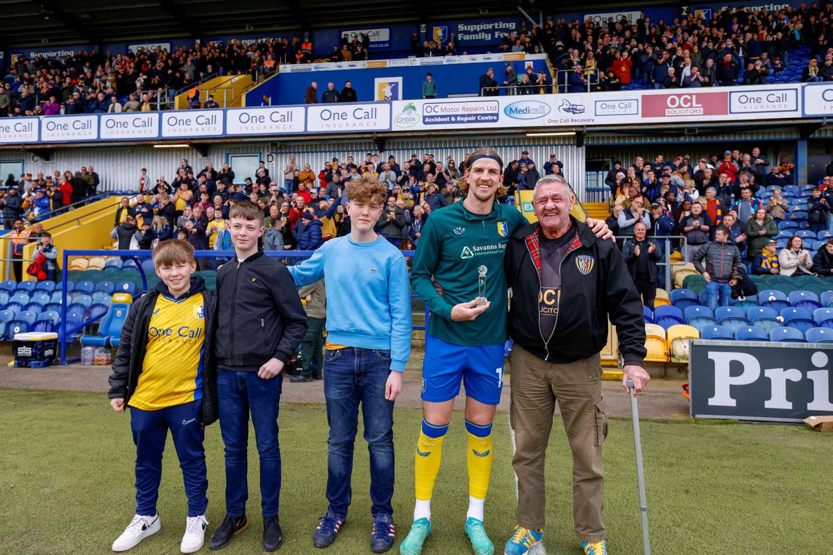 🏆 Congratulations to @AFlint4 who won all four Player of the Season awards from our supporters' groups. Fully deserved, Flinty! 👏 #Stags 🟡🔵