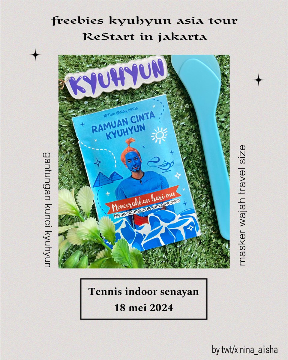 Help rt ya elf/kyupiter 💙

Freebies kyuhyun asia tour
ReStart in jakarta

* rt/like tweet ini
* say hii di venue
* lim. qty yaa

📍 tennis indoor senayan jkt
🗓️ 18 mei 2024
⏰ tba

Clue nya : Yg jelas nanti di venue aku pasti sangat mencolok ygy 😆

#KYUHYUNRestartinJakarta