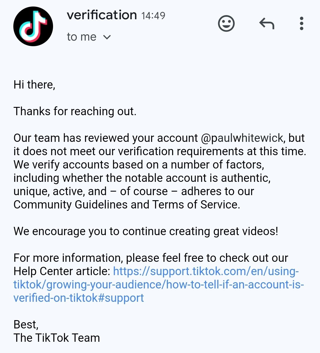 Absolute joke @TikTokSupport Your reports suggest content stealing is OK. And now I cannot be verified, yet your advice suggests this is a way to stop content theft.