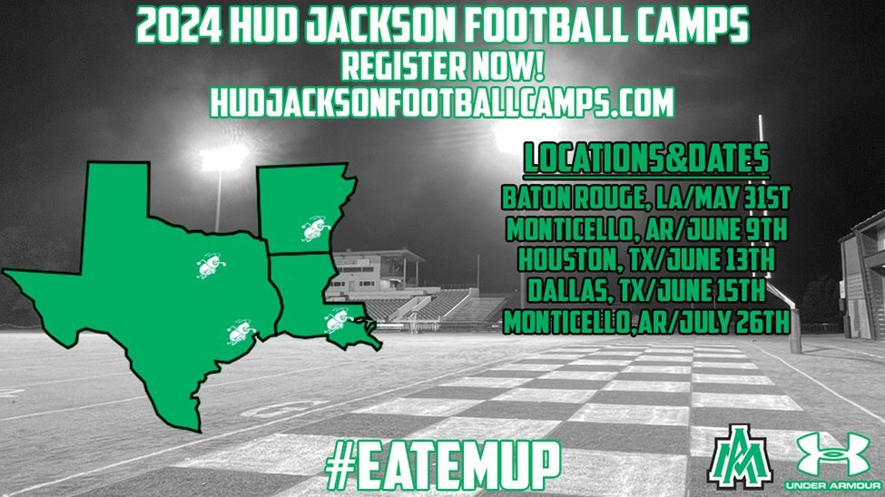 Come work with the Weevils this summer! Great opportunity to get yourself evaluated! Don't miss out! #EatEmUp #BIGWEEVILS Register online today at hudjacksonfootballcamps.com