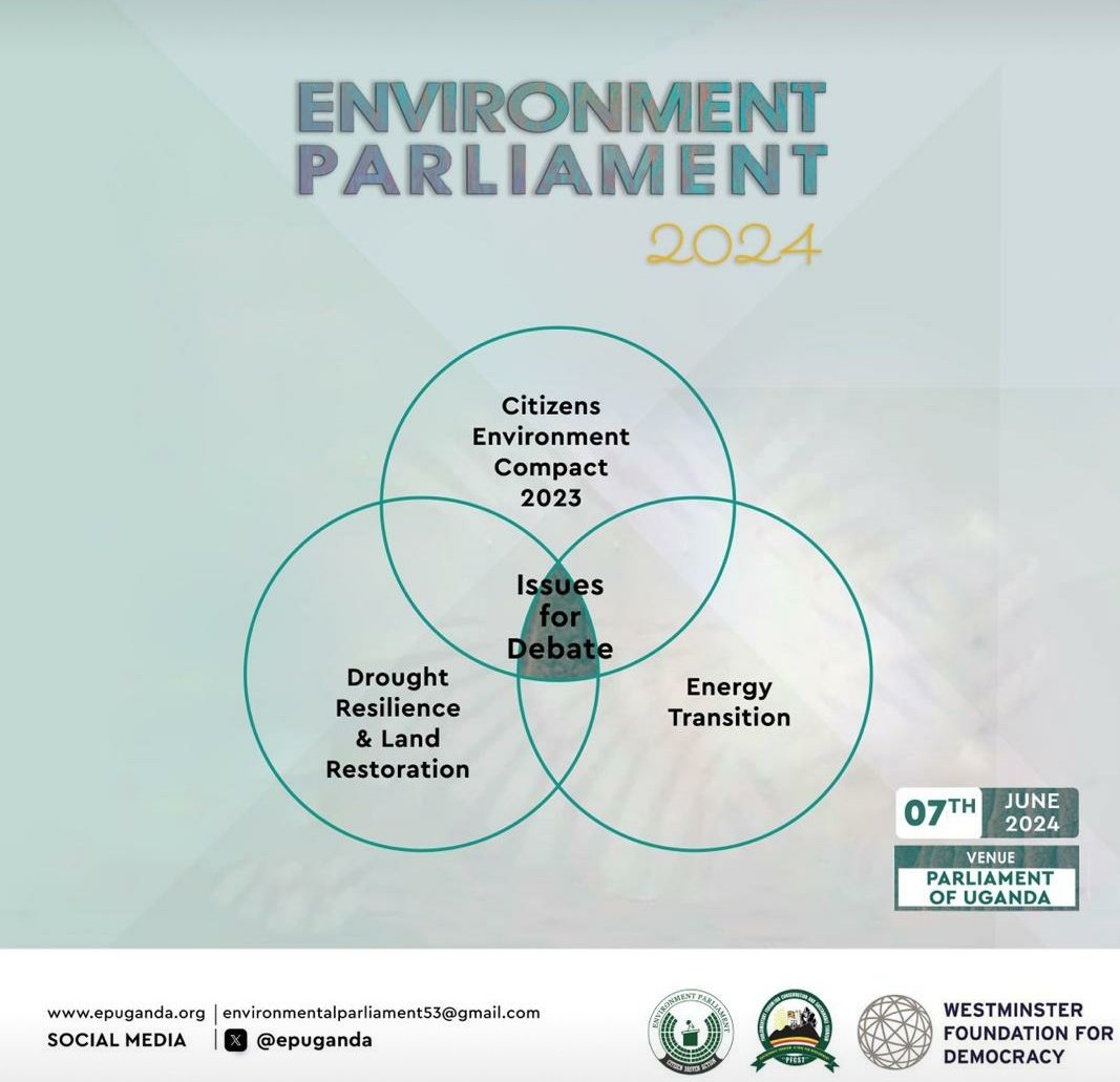 Excited to announce my participation in this year's #Environment Parliament in June, where we'll tackle crucial topics like energy transition, land restoration, and drought resilience. Kudos to @GovUganda for embracing our 2021 National Youth Parliament suggestions.