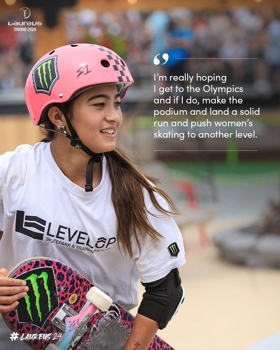 🛹 Arisa Trew reflects on being named Laureus World Action Sportsperson of the Year. The teenager made skateboarding history last year, becoming the first female to land a 720 in competition and the first female in @XGames history to win the park and vert double. #Laureus24