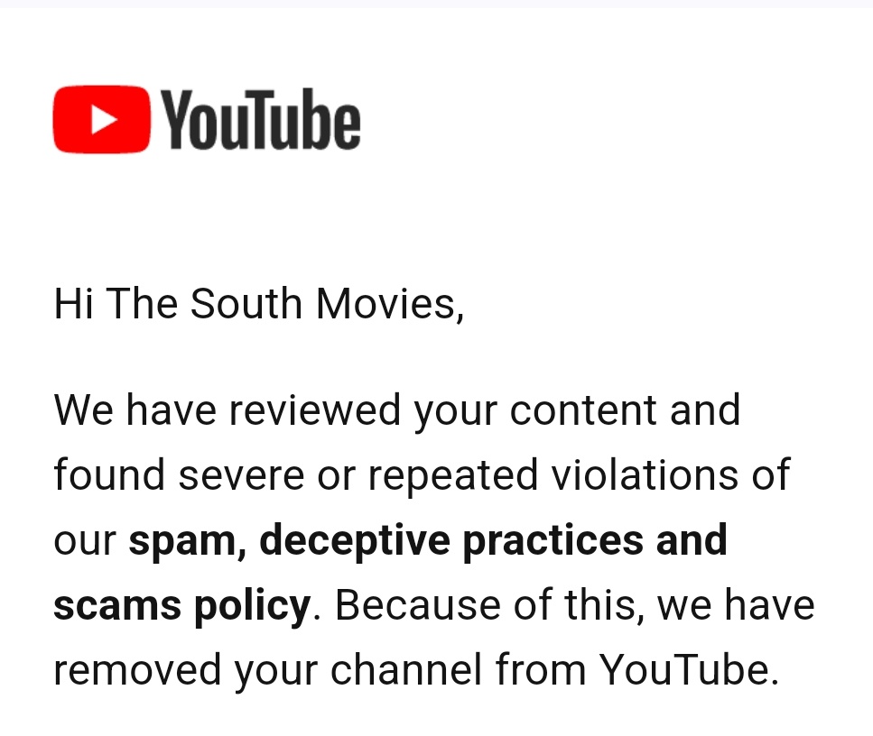 RIP #Thesouthmovies youtube channel...