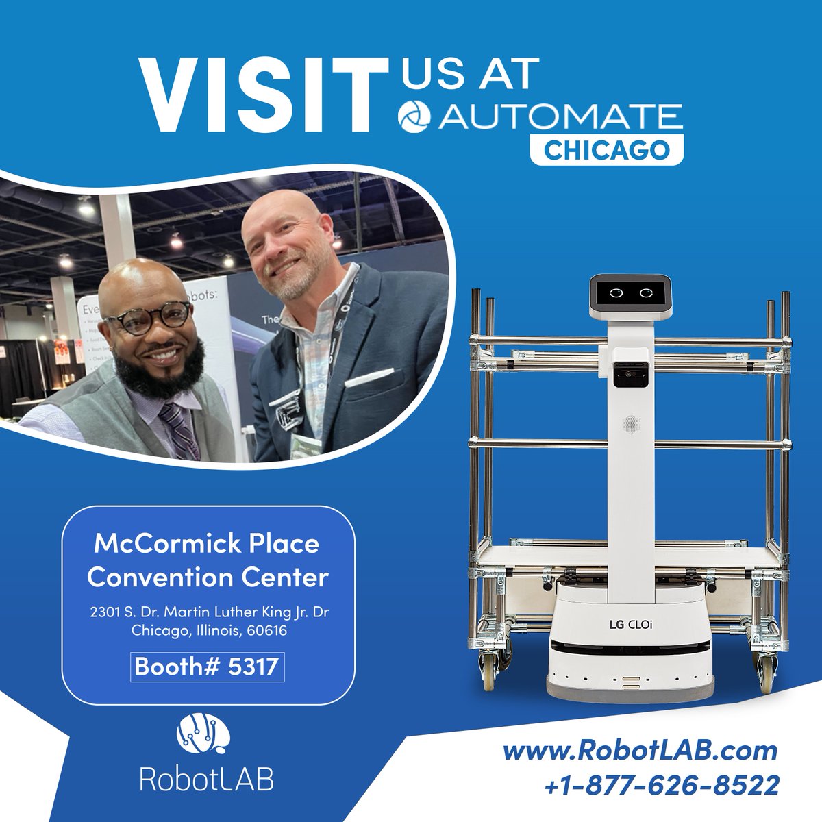 Exciting news! Mark your calendars for Automate Conference in Chicago 😍 ✨ Get ready to be amazed by our fantastic robots in action! 🤖