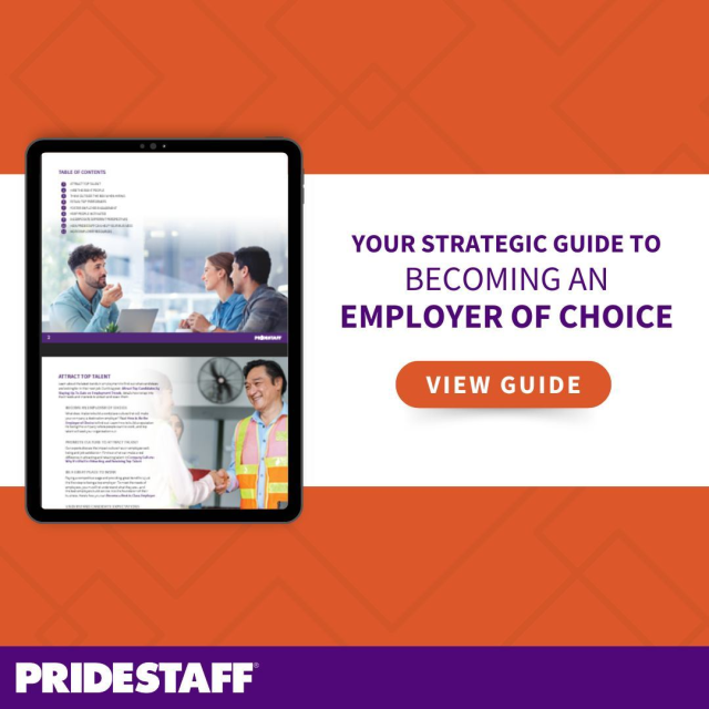 Become a top-notch employer! Download our comprehensive guide today to access the various resources PrideStaff offers such as blogs, whitepapers, podcast episodes, webinars, and more. bit.ly/4dkmENu