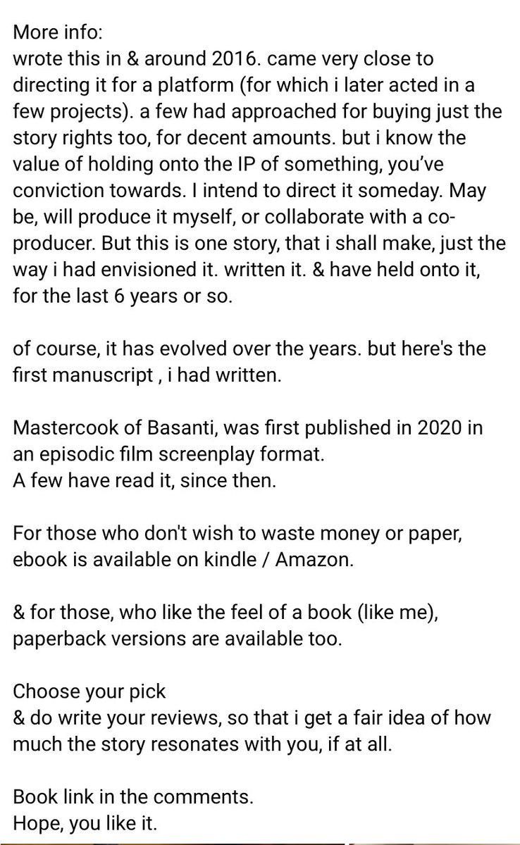 Book: Mastercook of Basanti. 
w. 2016. p. 2020. 
author: @SoumanBose 

Book Link: amazon.in/Mastercook-Bas… 

@amazon @amazonIN @AmazonKindle @KindleIndia #mastercookofbasanti