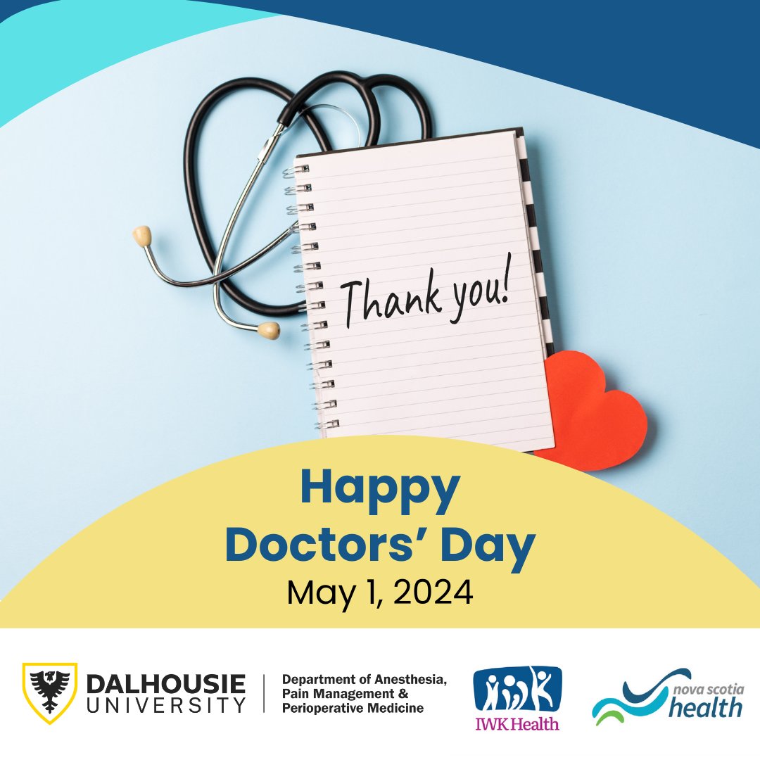 #HappyDoctorsDay! Together, we celebrate with 2,400 doctors working and studying in our province doing our best to provide quality care to the patients we serve. A special thank you to the doctors who work in anesthesia, pain management & perioperative care!