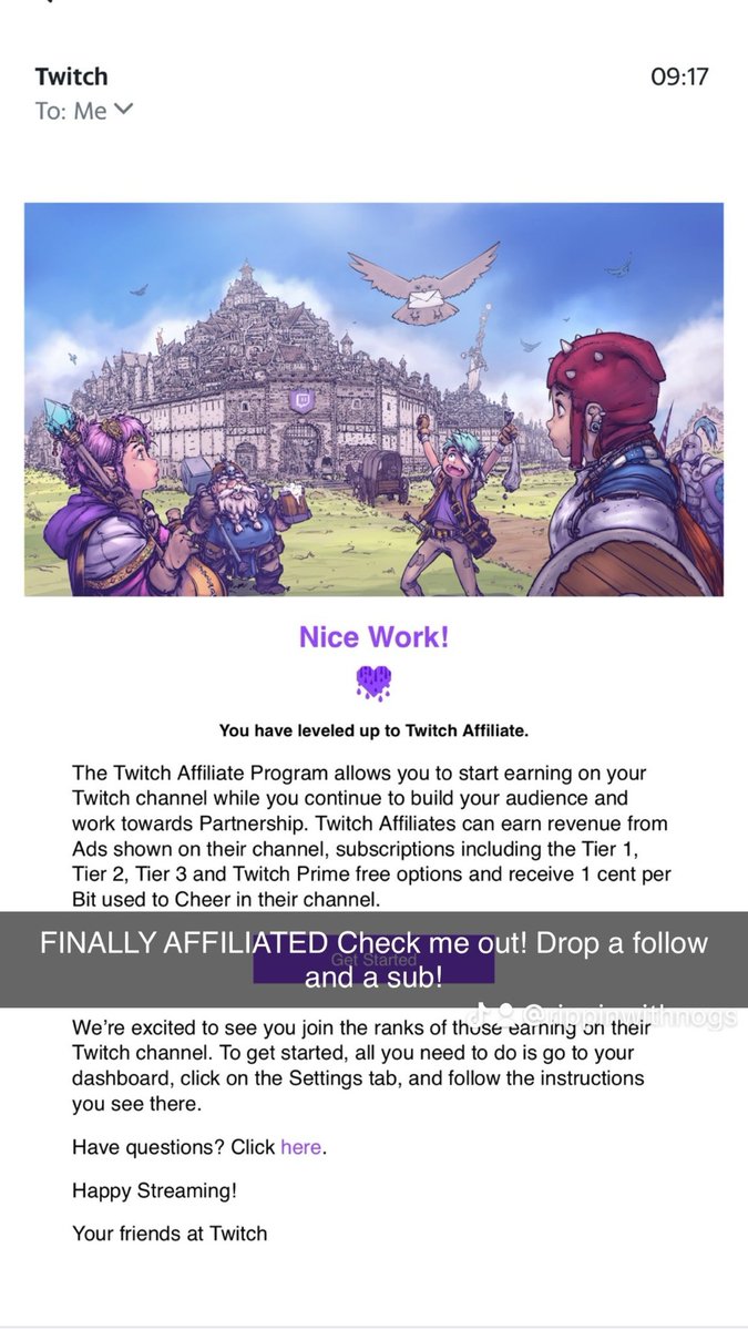 I’m finally affiliated after 4 long years multiple fails and long breaks to mentally reset but it’s finally completed! #pathtoaffiliate @Twitch