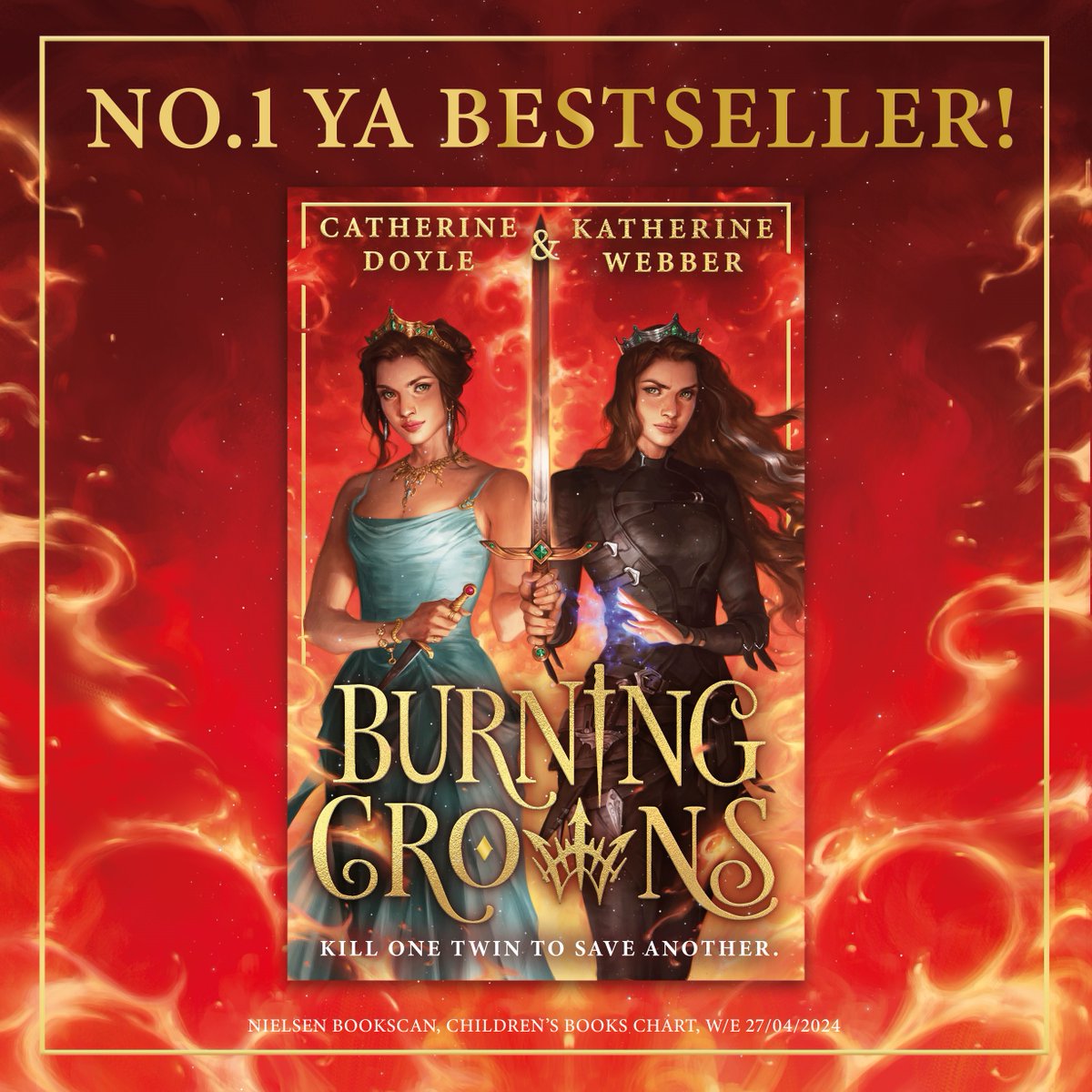 SHE'S NO.1 👑👑 Burning Crowns has been crowned number one in the YA bestseller charts! 😍😍 thank you so much to the incredible fans who made this trilogy go out with a BANG 🥺 @kwebberwrites @doyle_cat we love u forever x ow.ly/g4nN50RtxeP