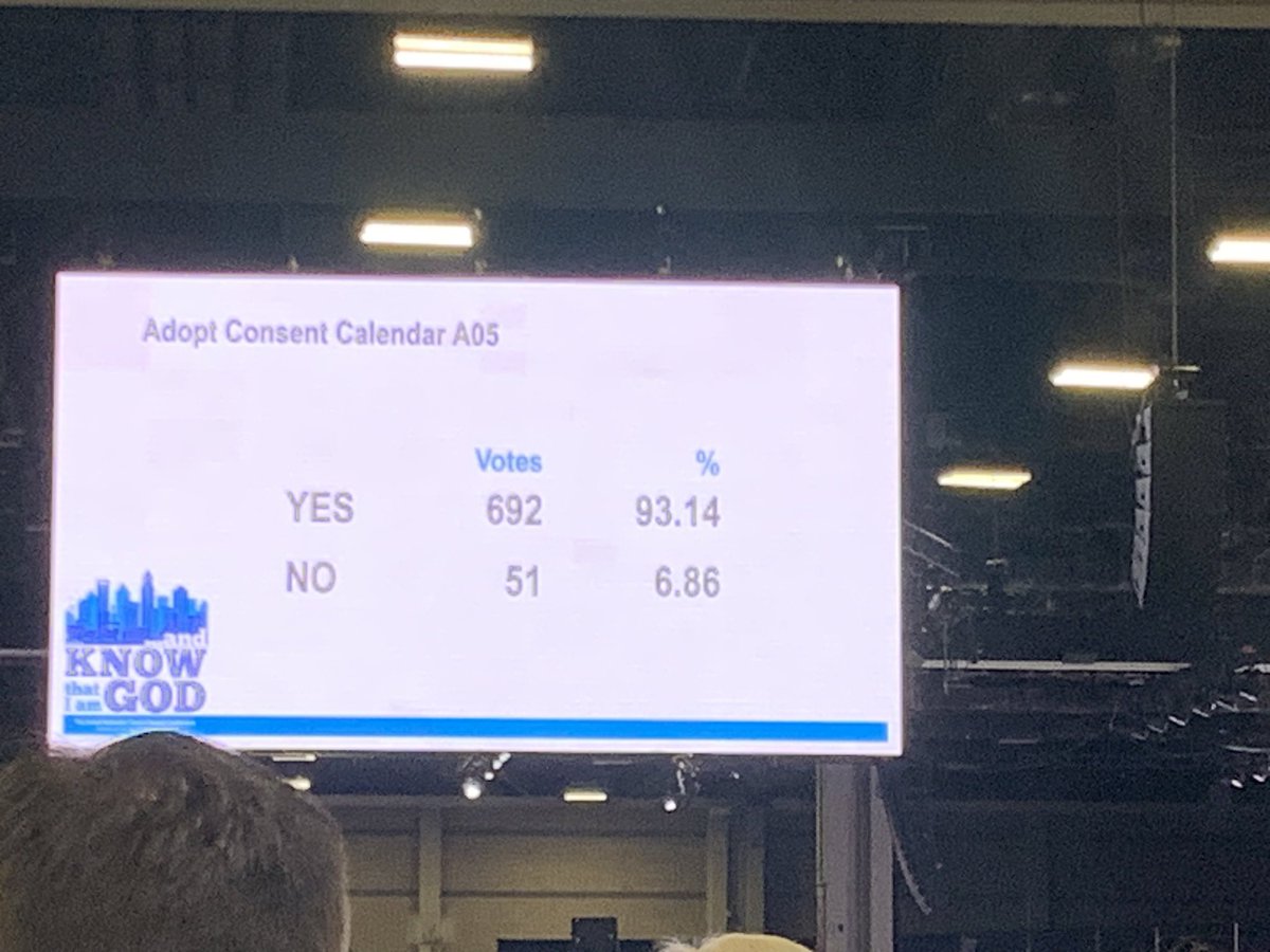 Restrictive langauge preventing the licensing and ordination of LGBTQ+ clergy is removed from paragraph 304.3. Churches and clergy marriage bans removed. 

United Methodists from all over the globe, including Africa, supported this step. ♥️ 🔥

#UMCGC