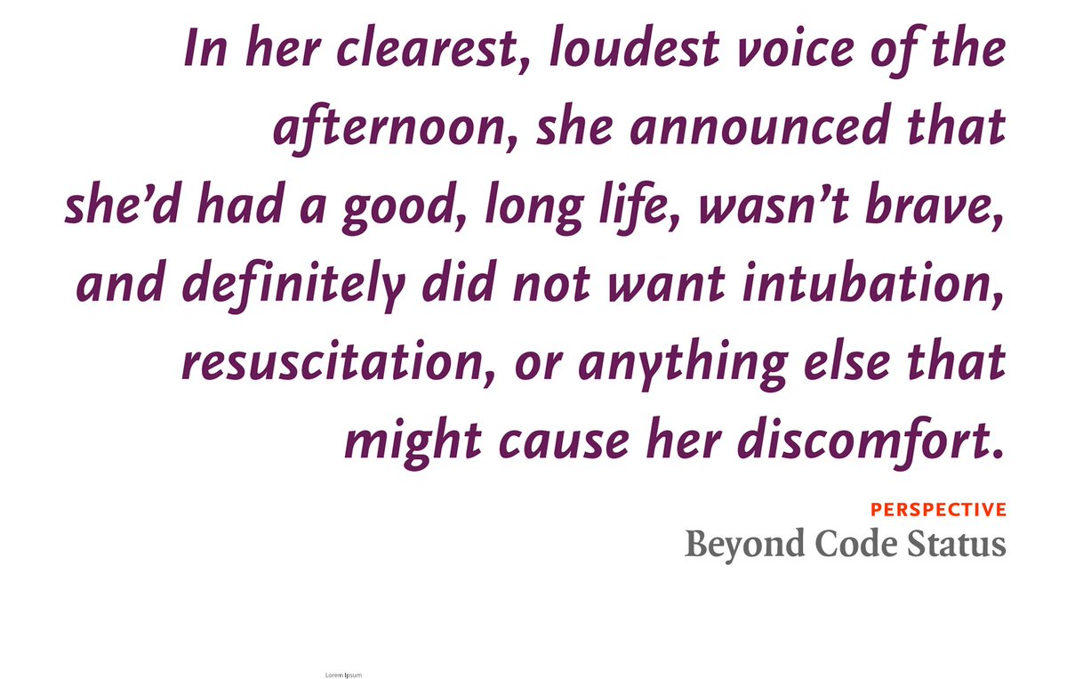 Perspective: Beyond Code Status by Louise Aronson, M.D. nej.md/3Jg5lPM