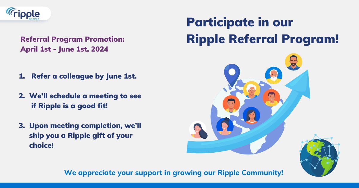 Do you know someone who could benefit from using Ripple to #managerecruitment & #retention? Participate in our #Ripple #ReferralProgram at hubs.ly/Q02vkX6-0
This program is a unique opportunity to share Ripple's impact with your peers and help us grow the #RippleCommunity!