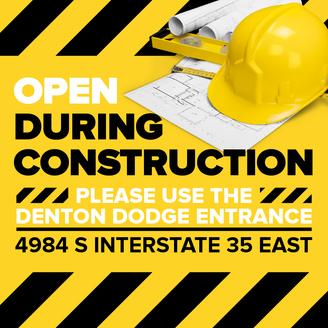 Don't worry, we're still open during construction! 🚧 Please use through the Denton Dodge entrance until construction is complete.
📍 4984 S Interstate 35 East

If you're having trouble finding the entrance, give us a call at (940) 489-7100. ☎️ #DentonMazda #WeAreOpen