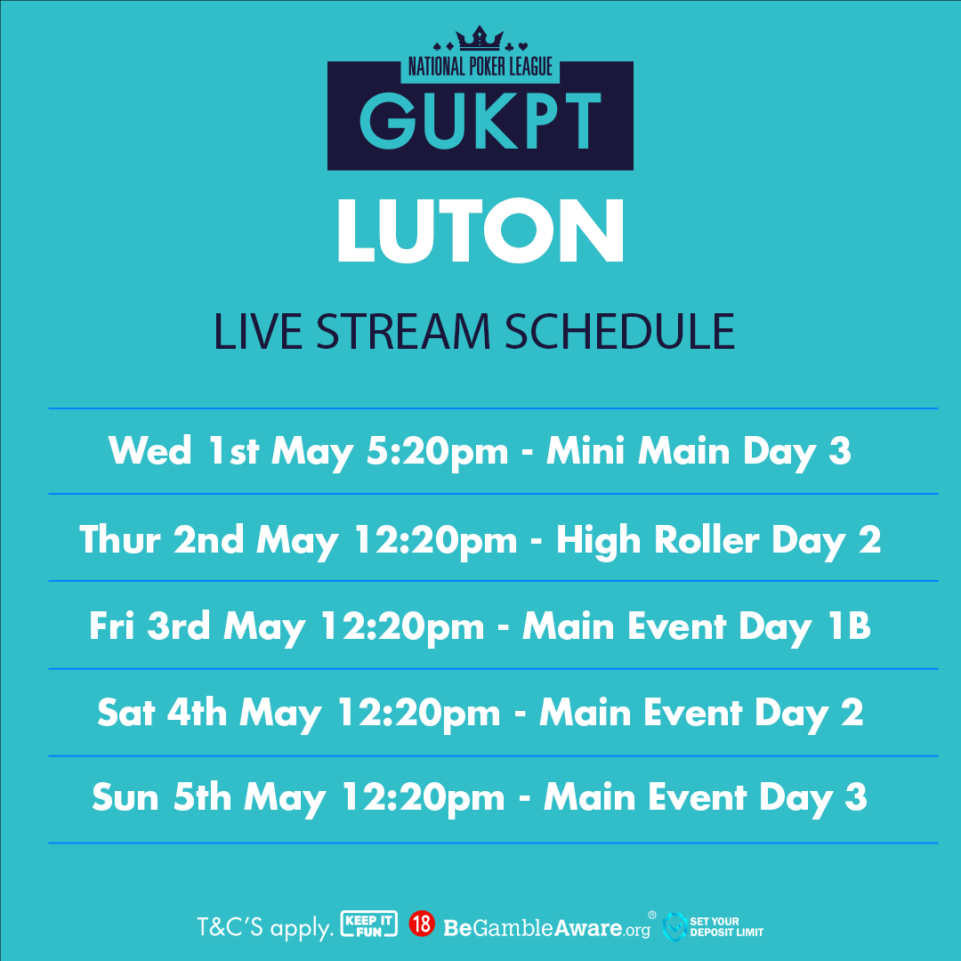 The team will be back from 5:20pm tonight to crown another champion on the GUKPT circuit. Tune in to watch all the final table action from the Mini Main Event Final Table, on Youtube, Twitch and Facebook.