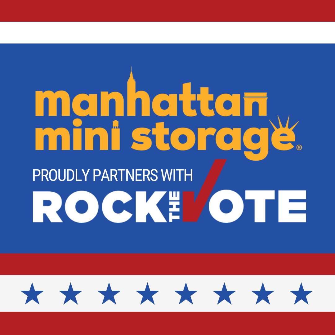 Exciting news! Manhattan Mini Storage has teamed up with @RocktheVote to make sure all New Yorkers are up to date with their voter registration! Visit bit.ly/3UjFWtz to see your voter registration status today! #2024Election #VoterRegistration #VoteManhattanMiniStorage