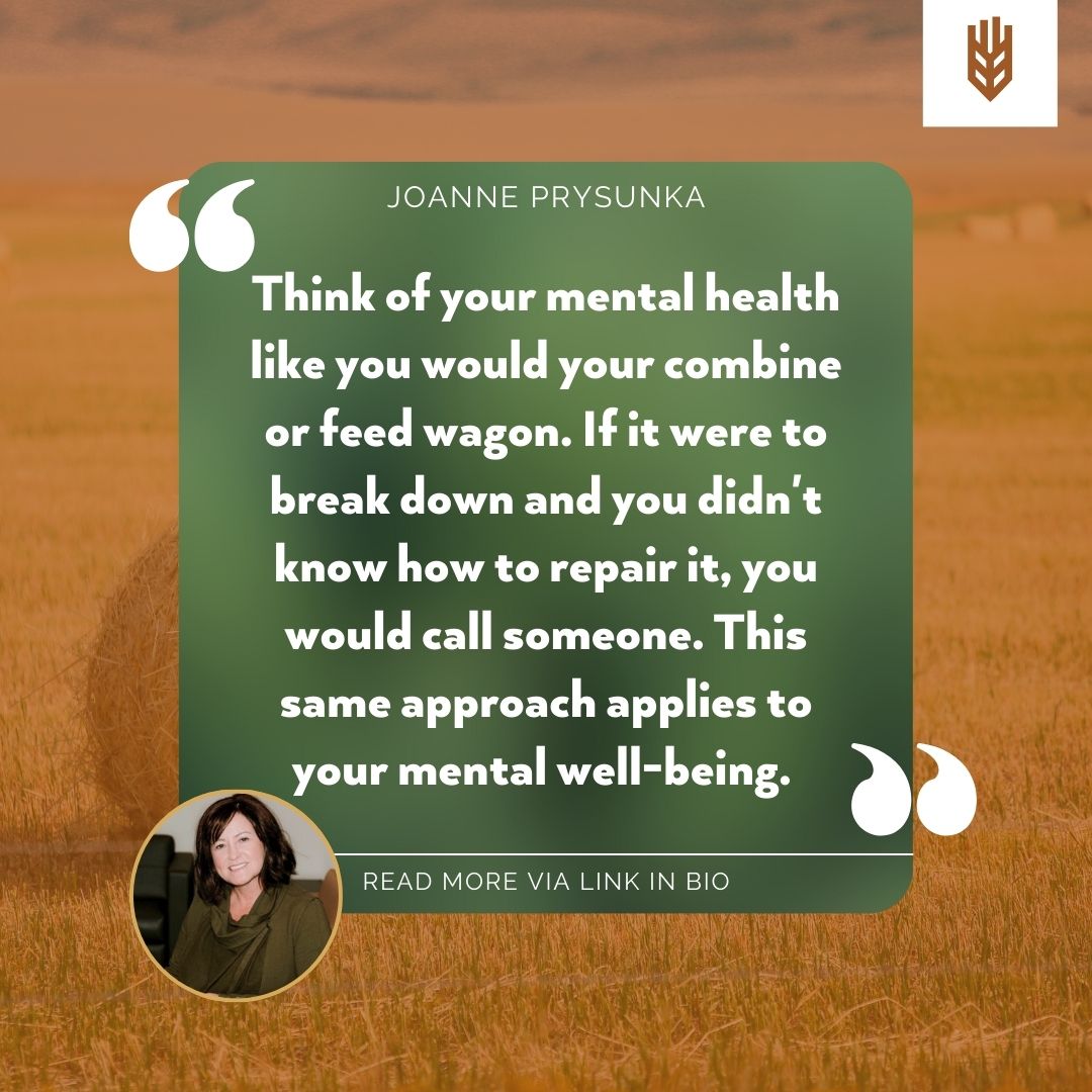 Explore Joanne's connection to farming, passion for AgKnow and philosophies around mental health on the farm. Read more here: agknow.ca/resource-libra… . #Ag #FarmmentalHealth #AlbertaFarm #Farmer #Therapist #Counsellor