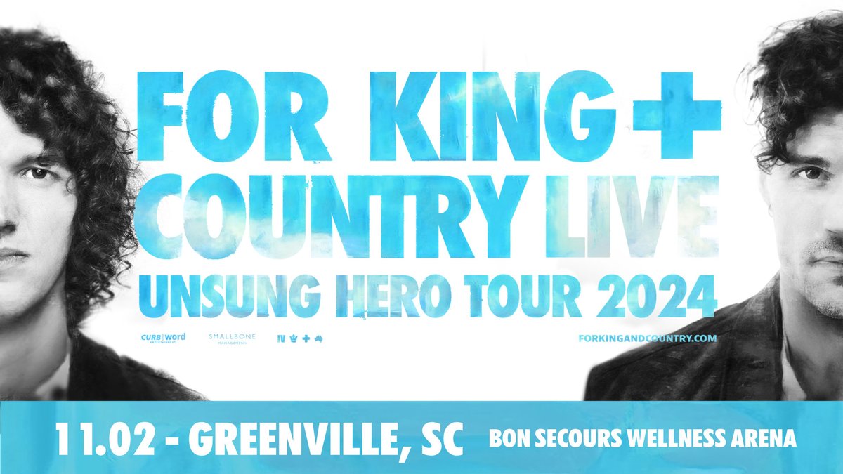 JUST ANNOUNCED: is coming to Bon Secours Wellness Arena November 2, on their Unsung Hero Tour 2024! Tickets go on sale next Friday, 5/10, at 10AM.