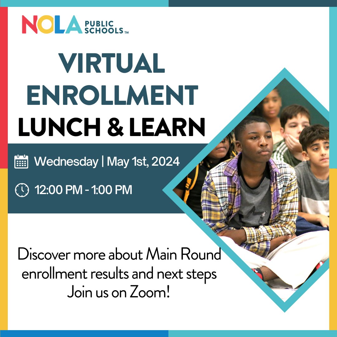 📢 Exciting news! 🌟 Join us on Wednesday, May 1st, for a Lunch and Learn virtual session hosted by Enrollment Family Services. The session runs from 12:00 pm to 1:00 pm. Sign up via Zoom for an informative discussion by visiting the link below. us06web.zoom.us/meeting/regist…