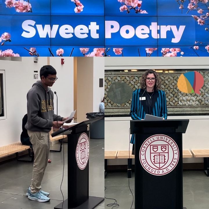 Wednesday = #SpeakingOfLanguage 🎙 We recap the LRC's annual, multilingual Sweet Poetry event with organizer Hilary Yarger and participating reader Vishnu Pusarapu. Listen in & like us! lrc.cornell.edu/podcast #間 #craic