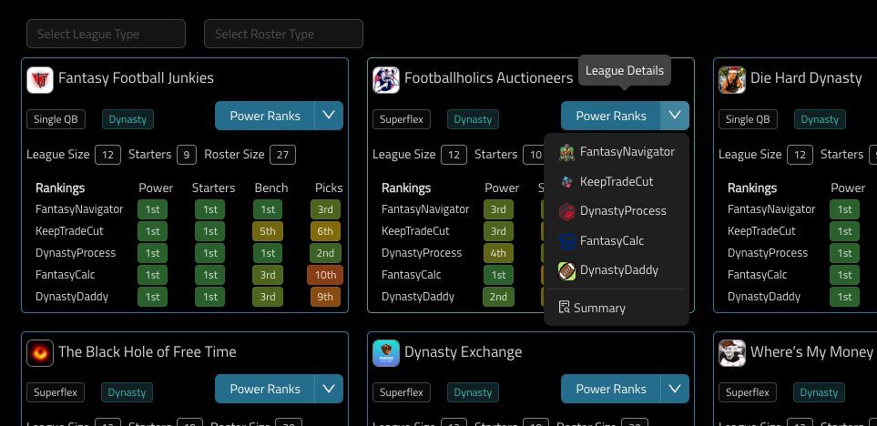 fantasynav1's tweet image. 🚀 Excited to launch Fantasy Navigator, building on DynastySuperflex.com's success! New tools like a trade calculator &amp;amp; detailed analytics enhance your fantasy league management. Dive into the free site now: fantasynavigator.com 🏈 #FantasyFootball