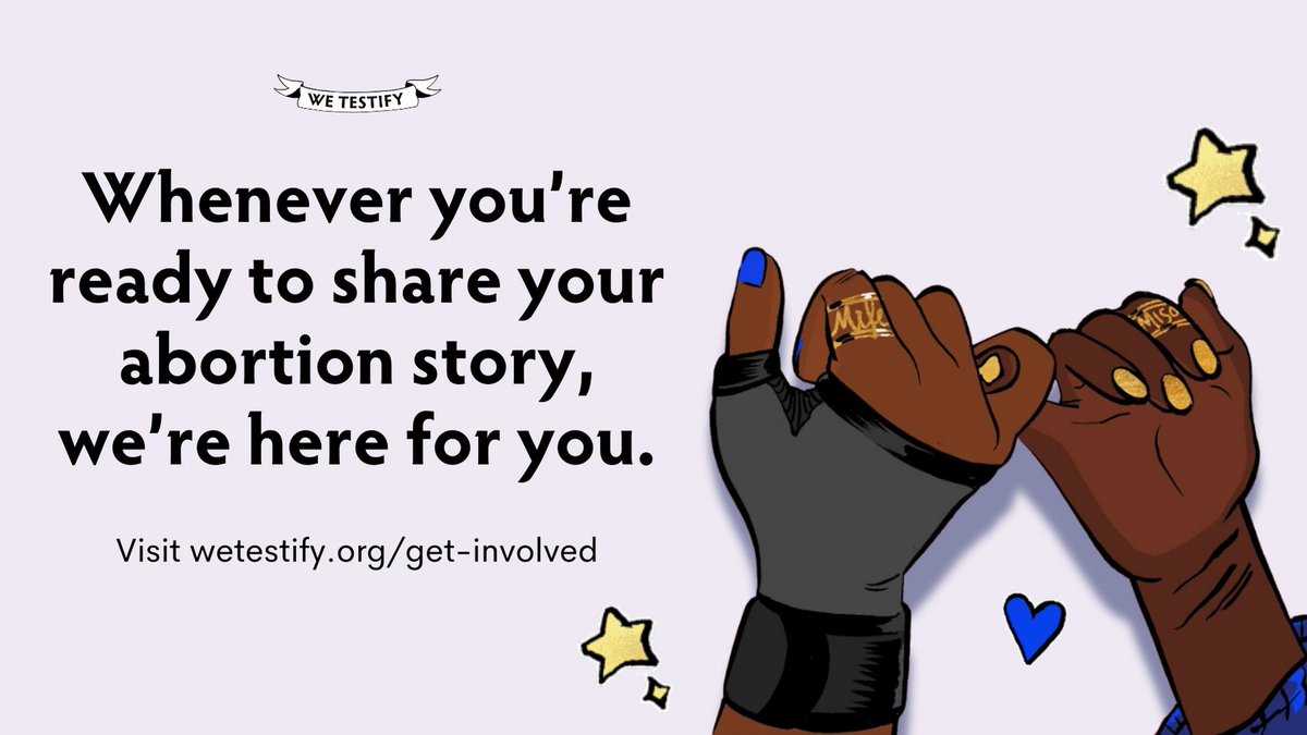 Sharing abortion stories brings us together, and we're here when you're ready. Begin your abortion storytelling journey at wetestify.org/get-involved — join a training, sign up for our newsletters, and learn more!