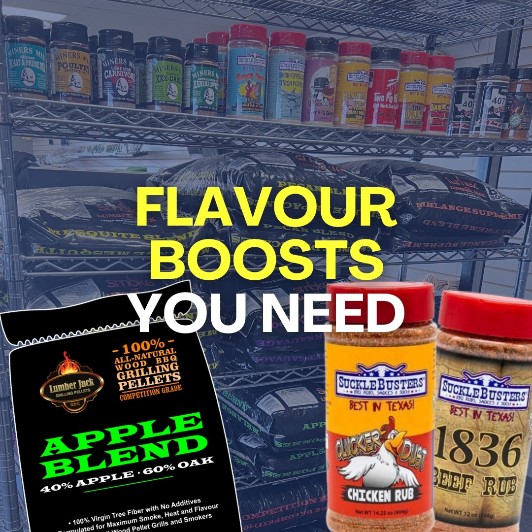 Spice up your grilling game! Explore our selection of BBQ Dry Rubs from @SuckleBusters and wood pellets from @LumberJackBBQ, available in a variety of mouthwatering flavours. Visit us in-store today to take your grilling game to the next level! #grillingseason #BBQ #recipes