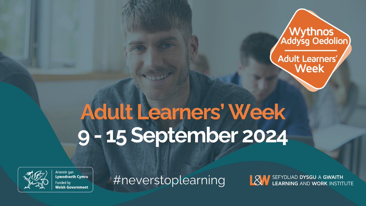 🗓️Mark your calendars!🗓️ 📣#AdultLearnersWeek is set to take place between 9th - 15th September 2024 with activity taking place across the month. Join us for a month of celebrating lifelong learning in #Wales😍 Watch this space for more info on how to register your interest!