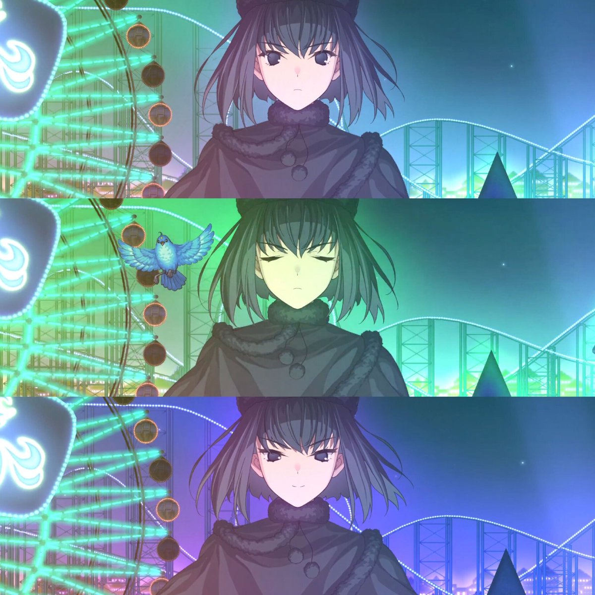 Merem110's tweet image. 久遠寺有珠の宝具（フラットスナーク時）の表情にレア演出あります。 #FGO