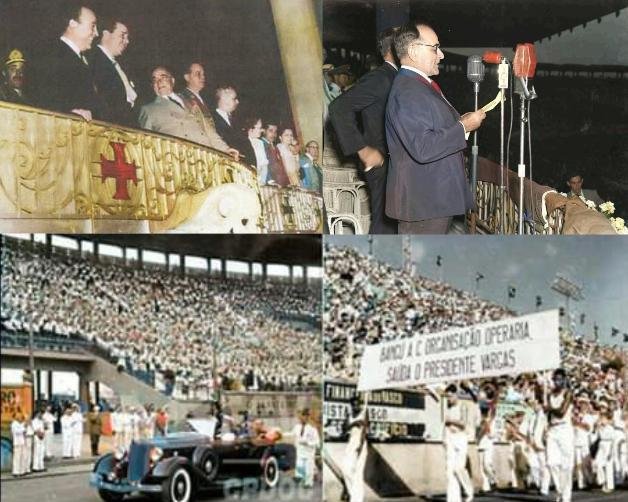 NewsAlmirantee's tweet photo. Há exatos 81 anos, São Januário foi palco de um ato histórico para os trabalhadores brasileiros. 

Diante de 40 mil trabalhadores, o presidente Getúlio Vargas assinava o Decreto-Lei nº 5.452, reunindo todas as leis de proteção do trabalhador (CLT). https://t.co/x5x12pPYMM