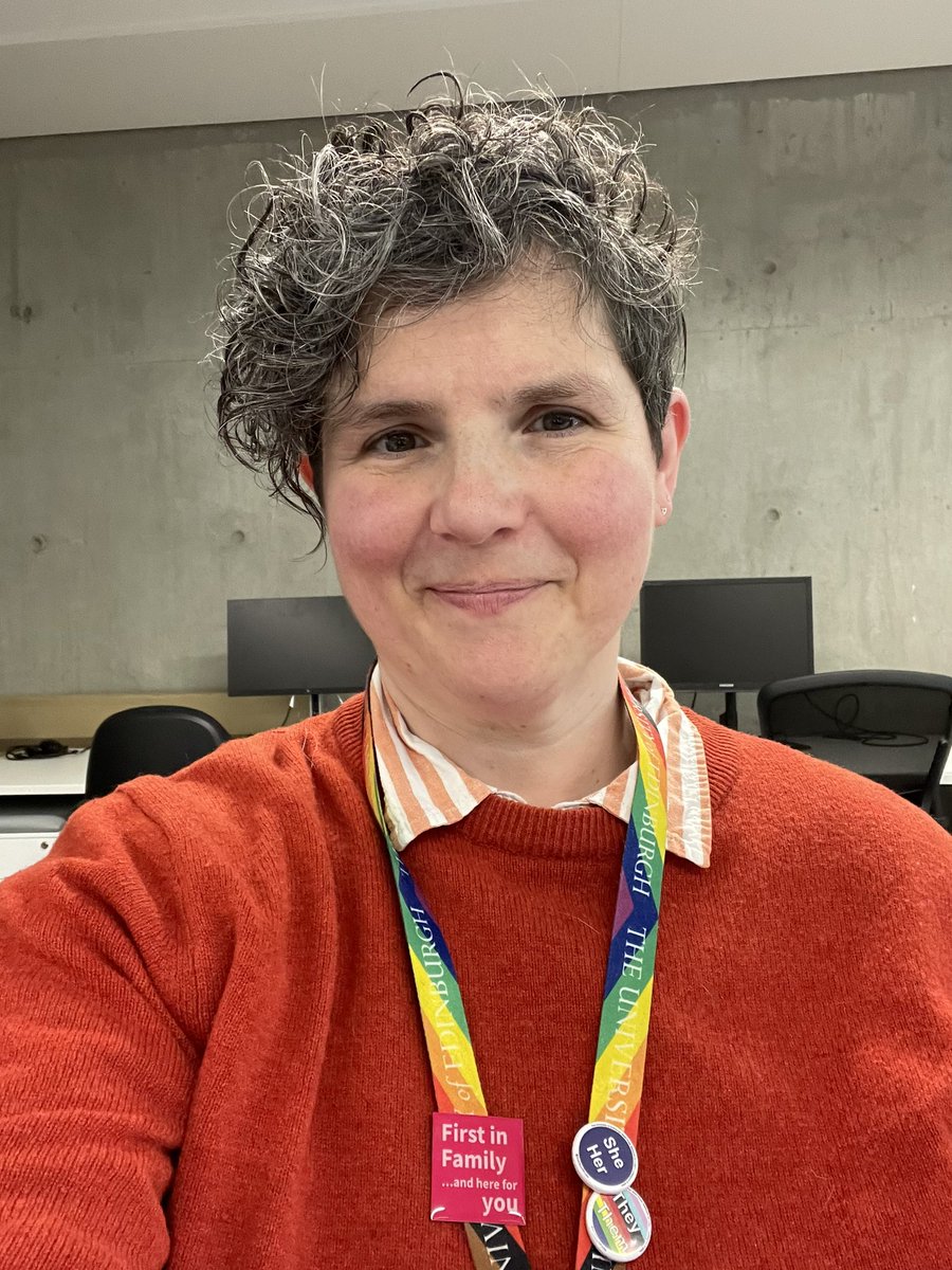 Proud to have added an @EdinburghUni “First in Family” badge to my @UoEStaffPride lanyard - so our students know that if they are the first in their family to come to uni (as I was) they have folks like them here, looking out for them and that they can talk to.