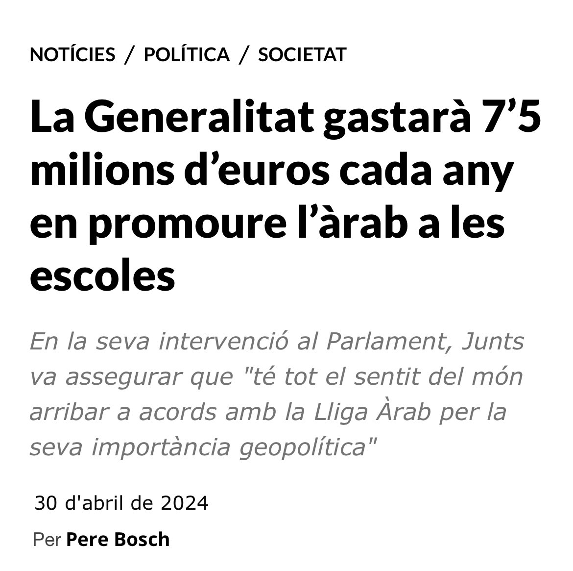 7,5 milons d’euros per descatalanitzar Catalunya. 

NO amb els meus diners. Per això Votaré Aliança Catalana!!

#SalvemCatalunya 
#Orriols2024