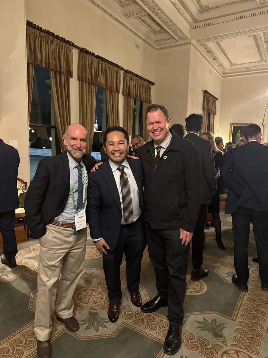 With 2 of the “Founding Fathers” of #PlanetaryHealth 🌏 (& dear friends and mentors) - Professors @jonathanpatz of @UWMadison & Anthony Capon of @MonashUni -at the Governor’s House during #WHSMelbourne2024 in #Melbourne #Australia 🇦🇺 @WorldHealthSmt @ph_alliance @ausglobalhealth