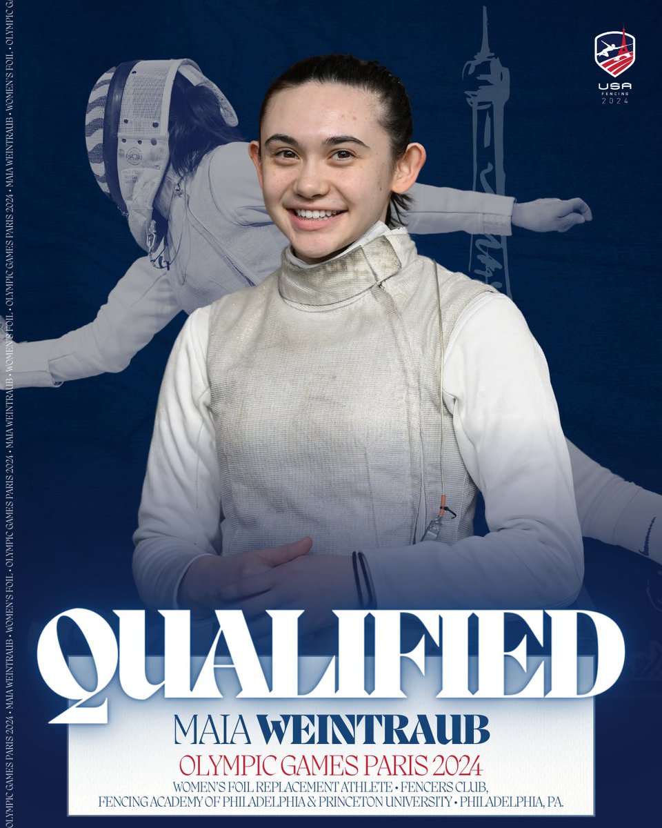 Maia Weintraub is headed to the Olympics! As the Women’s Foil replacement athlete, she’ll be part of the roster for the team event at the Olympic Games Paris 2024!