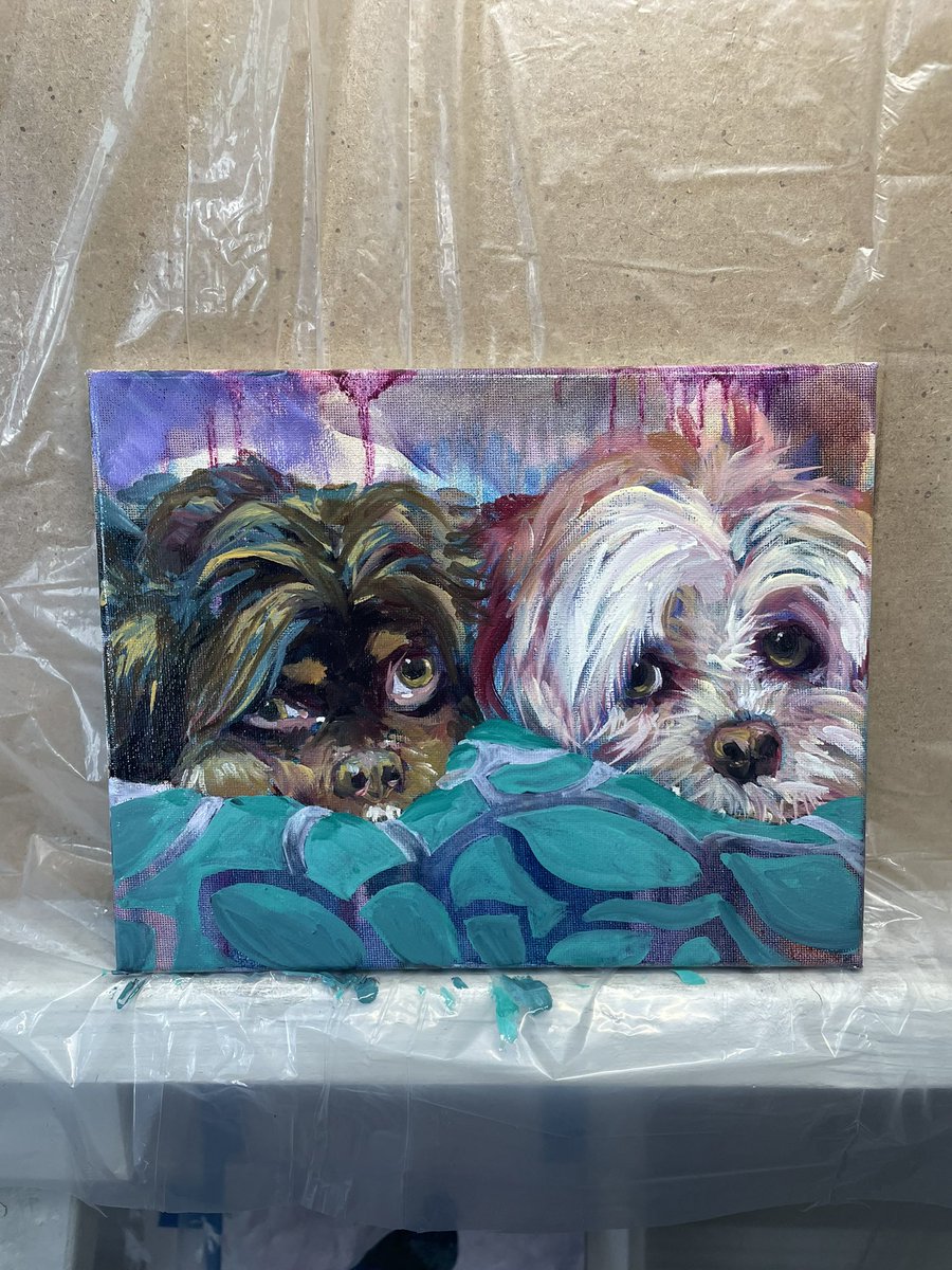 My wife's paintings of our doggies are my favorite thing ever. @JennDuregger