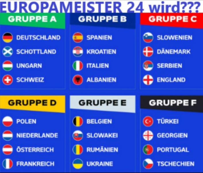 🧑‍⚕️🍀 EM Tipp ⚽ ➡️ Fr.14.6.2024 bis So.14.7.2024  ⚽ FUSSBALL EM 2024 in DEUTSCHLAND  ➡️ Wer gewinnt die  Fußball Europameisterschaft 2024 in Deutschland??? 👉 So nimmst Du teil:  Einfach Deinen Favoriten als Kommentar posten ✍️ (Letzter Abgabetermin: Freitag 14.6.2024 /…