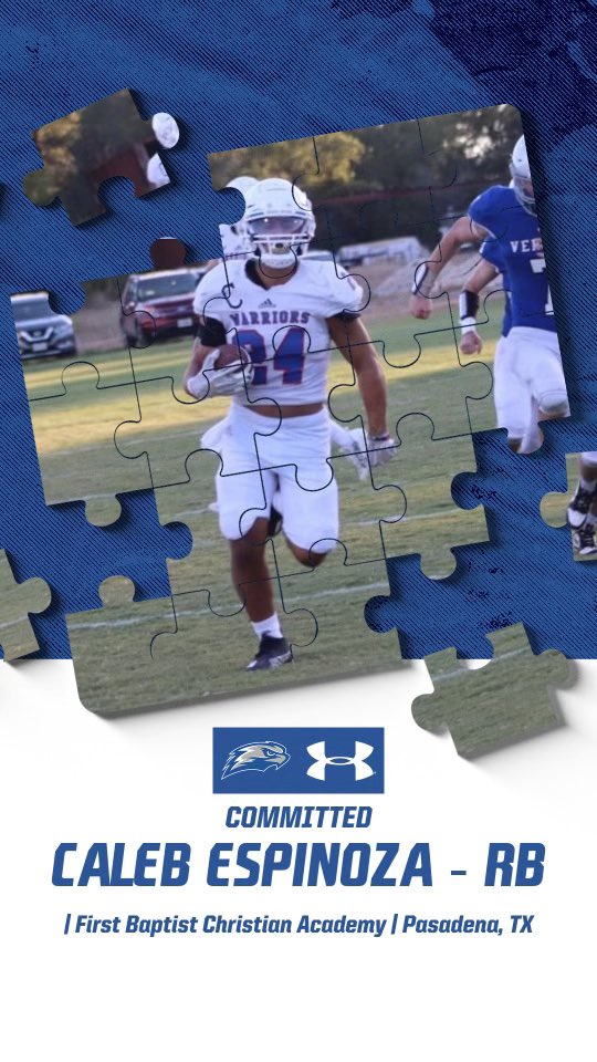 Caleb Espinoza (@calebespin27208) on Twitter photo I want to thank God for all he has blessed me with and for my abilities to play this sport. I’m proud to announce that I’ve committed to <a href="/CUWFB/">CUW Falcon Football</a>! Can’t wait to see how God moves throughout my future!
#committed #cuw I want to thank God for all he has blessed me with and for my abilities to play this sport. I’m proud to announce that I’ve committed to <a href="/CUWFB/">CUW Falcon Football</a>! Can’t wait to see how God moves throughout my future!
#committed #cuw