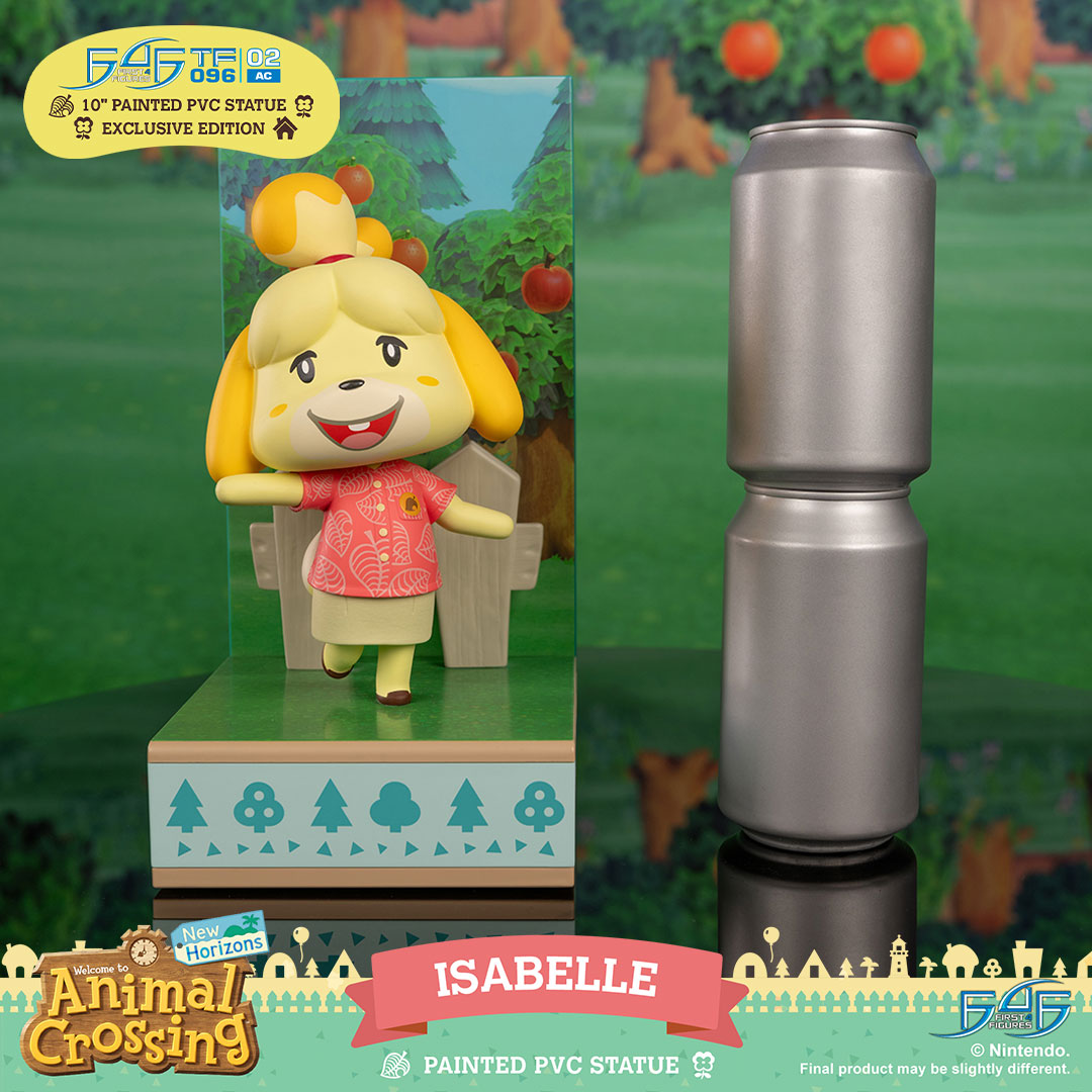 ISABELLE PRE-ORDERS OPEN TOMORROW! Here’s a scale photo of Isabelle - she’s two soda cans tall! This version will be available exclusively on our website first4figures.com only. Are you ready to pre-order tomorrow? Get $10 off: first4figures.com/blog/intereste… @animalcrossing