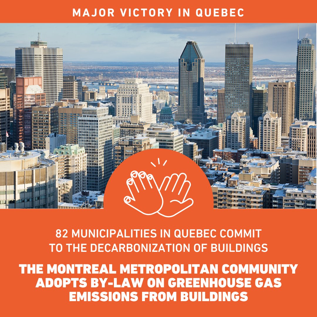 Municipalities in Metropolitan Montreal are setting the bar for the rest of Canada with a bold move to decarbonize buildings and get off 'natural' fracked gas and renewable natural gas. Cutting emissions from buildings is a key climate solution.