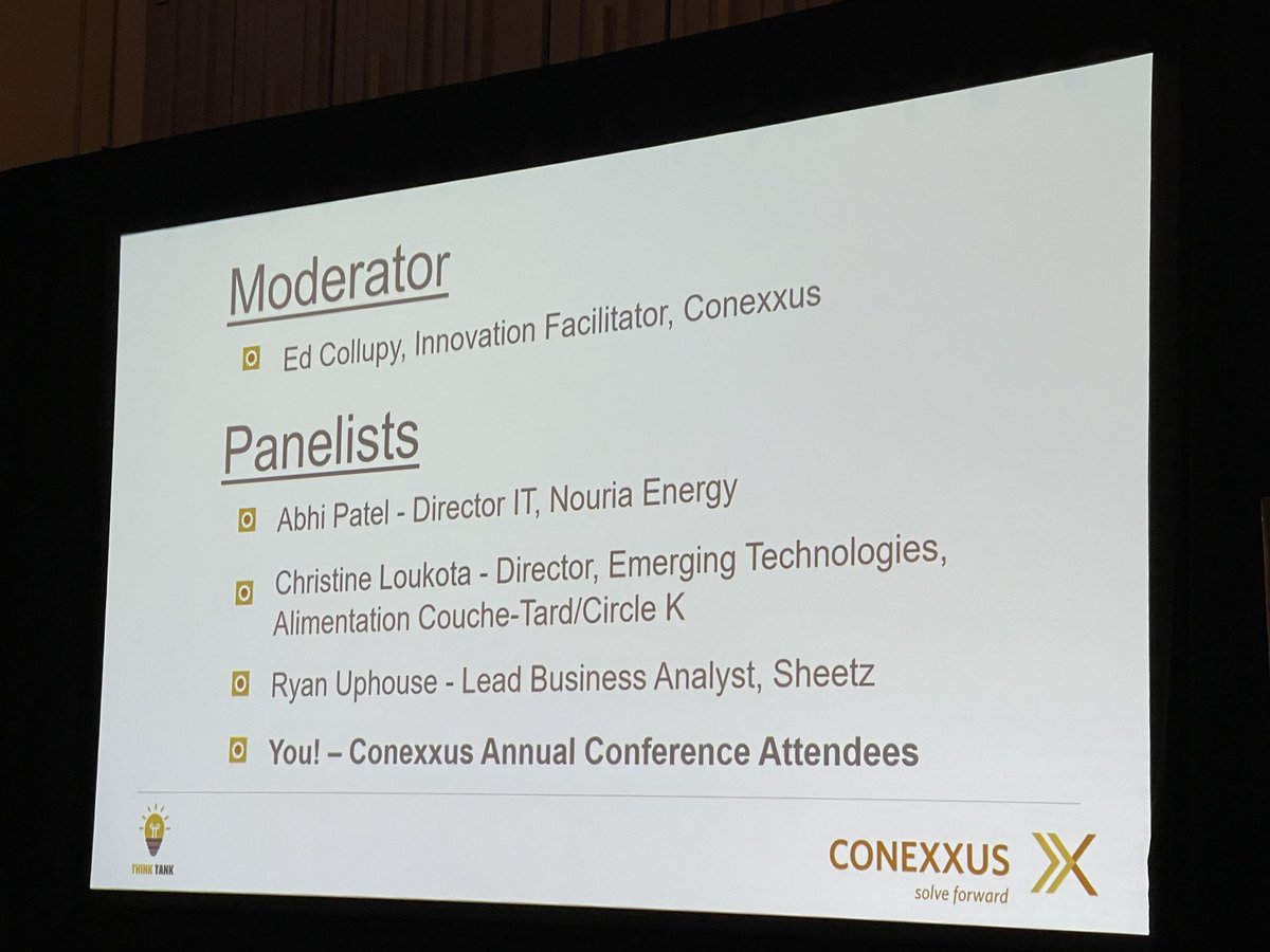 Abhi Patel (Nouria Energy) Christine Loukota (@CircleKStores) Ryan Uphouse (@sheetz) and Ed Collupy discuss “IT Leaders Panel Think Tank v9.0 - Realities from Top #Cstore Retailers” @Conexxusonline Annual Strategy Conference