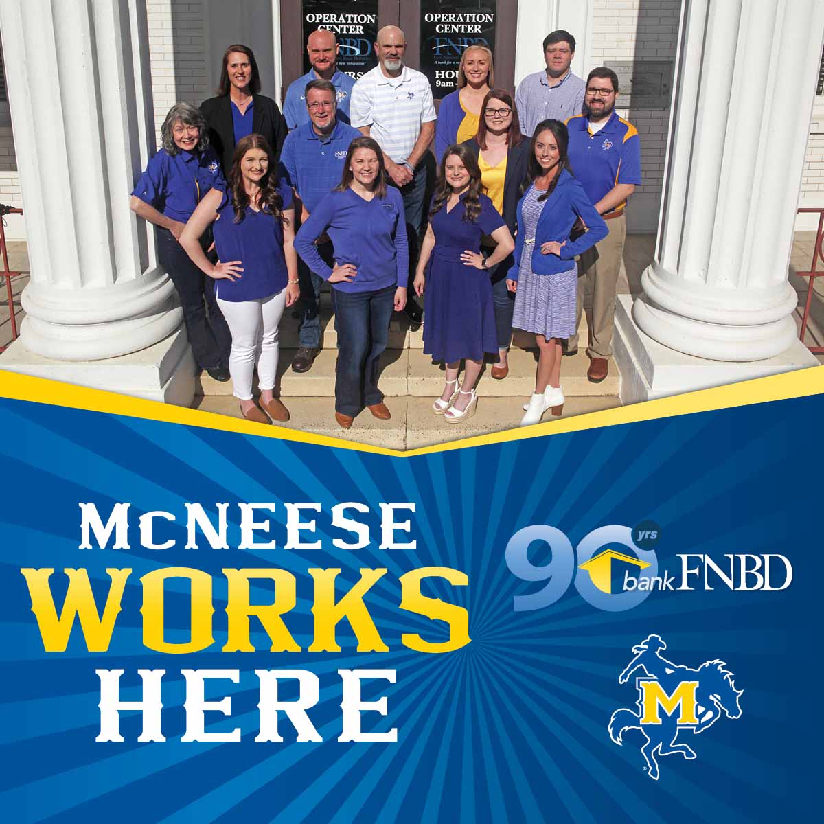 McNeese's tweet photo. It's #McNeeseWorksHere Wednesday! π π Thank you Townsley Law Firm and AMERISAFE, Westlake Corporationand FNBD! Become a Cowboy! https://t.co/uKGPFxzYXn https://t.co/vcC5M8oxCy