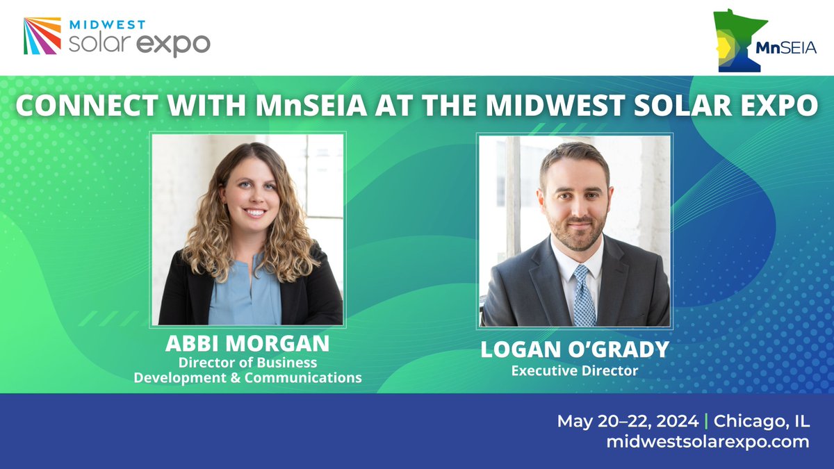 This month, the MnSEIA team will be at the @MWSolarExpo at the Donald E. Stephens Convention Center, IL. Join the #Solar and #CleanEnergy conversations by using the code: MNSEIA-20 to get 20% off your tickets for the show. Register today at buff.ly/4829MbP #MWSE24