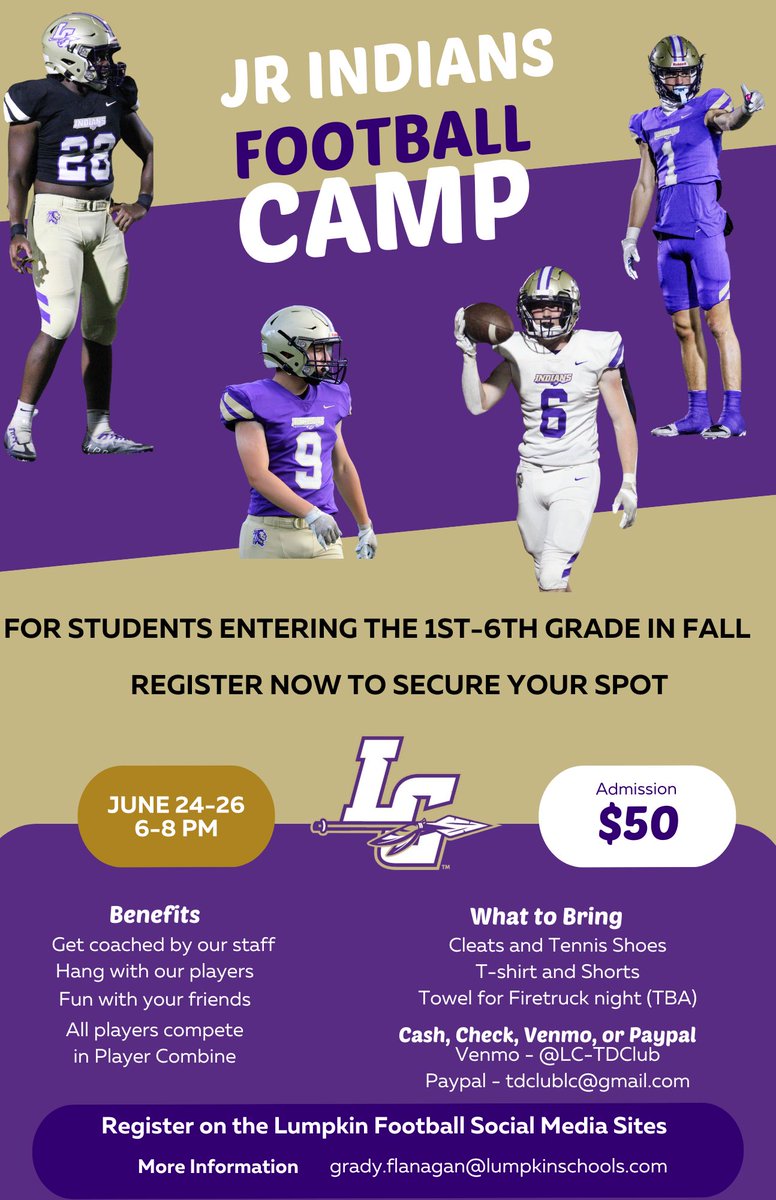 It's time to sign up for summer camp. Check out the information in the flyer and click this link to register. buff.ly/3w214N4