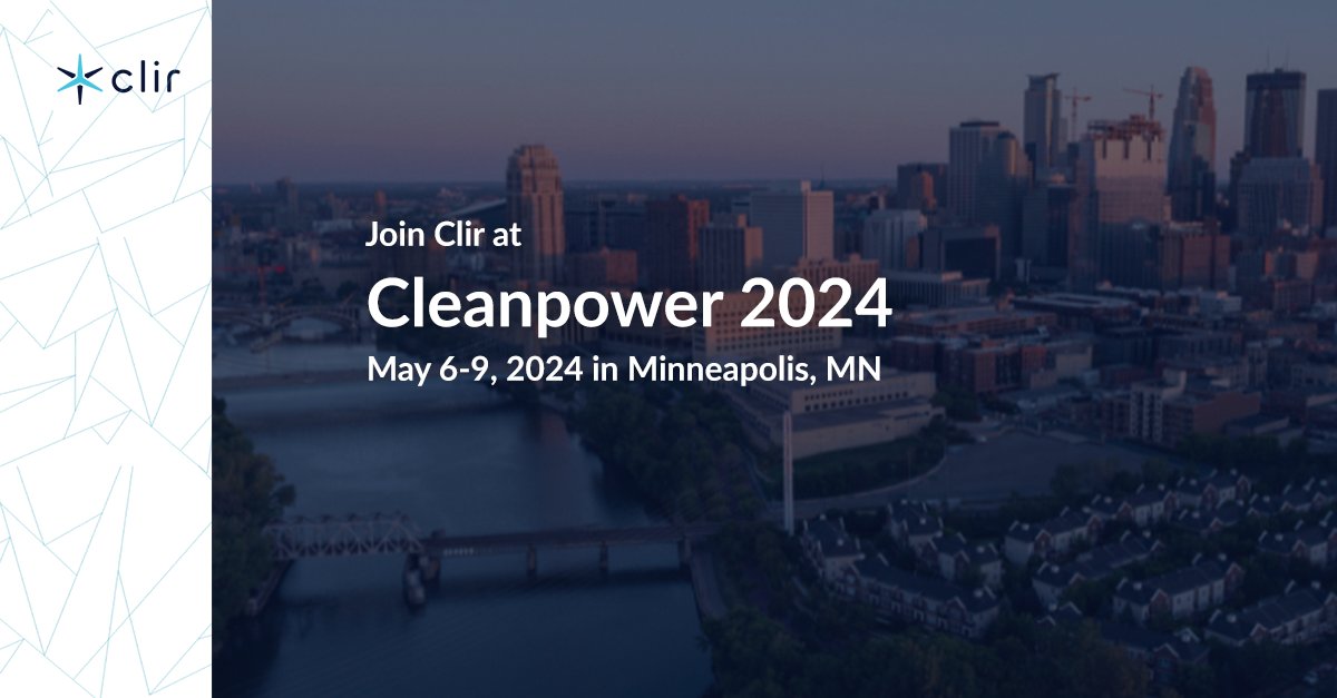 Join Clir at #Cleanpower2024! 
Our team will be meeting with renewable energy stakeholders interested in leveraging industry data to reduce uncertainty, increase revenue and improve financial modelling. 
Contact us today to set up a meeting | hubs.la/Q02vqvpB0