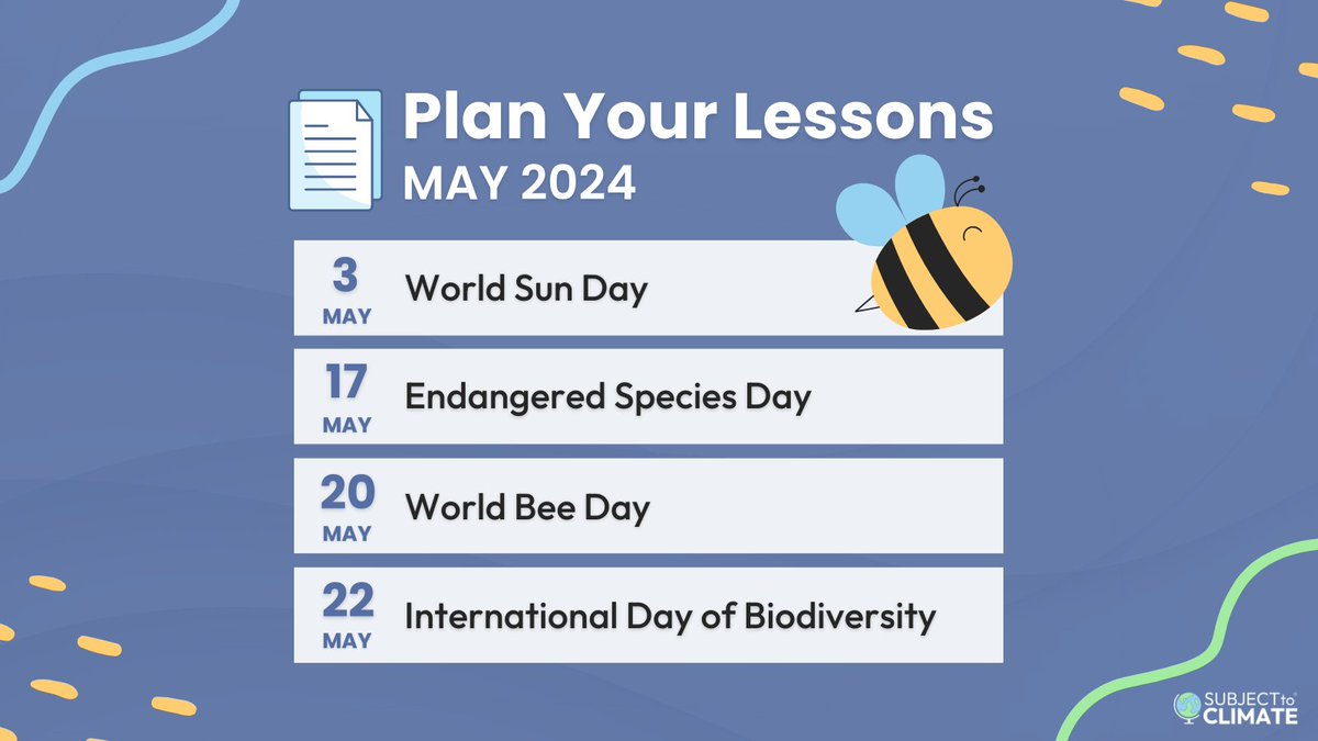 Elevate your May teaching with SubjectToClimate! 🌍✨ Seamlessly integrate key topics into your classroom for an engaging learning experience all month long 📚🧠 #MayLessons visit our website for resources👉 lnkd.in/gb6D8T5E