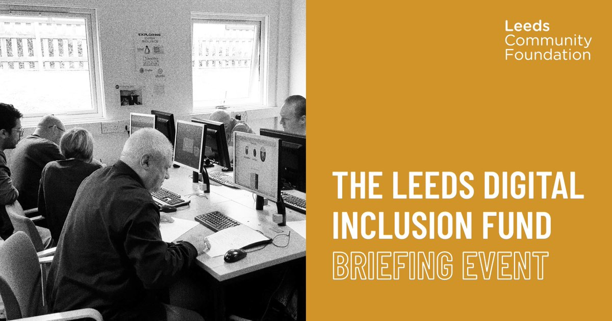 📣 Join us and @100DigitalLeeds to learn all about The Leeds Digital Inclusion fund 📆 When? 6 June, 11:30am 📍 Where? Zoom Reserve your spot today! Even if you can't make it, we'll email you the slides and recording after 👇 buff.ly/3wbEUYI