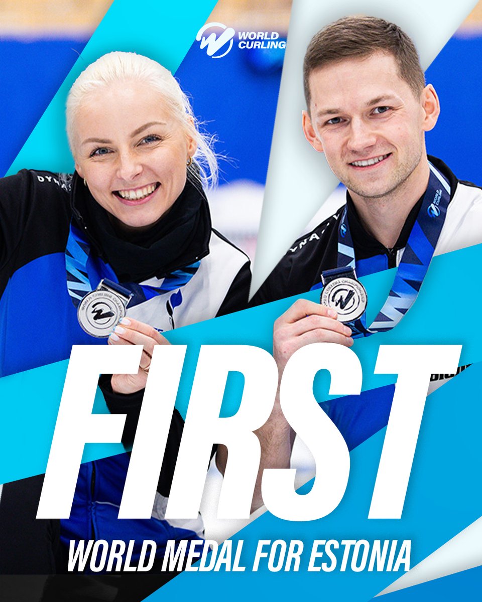 Estonia had a successful week at the World Mixed Doubles, winning a historic first world medal for their country! 💙🇪🇪 

#WMDCC #Curling