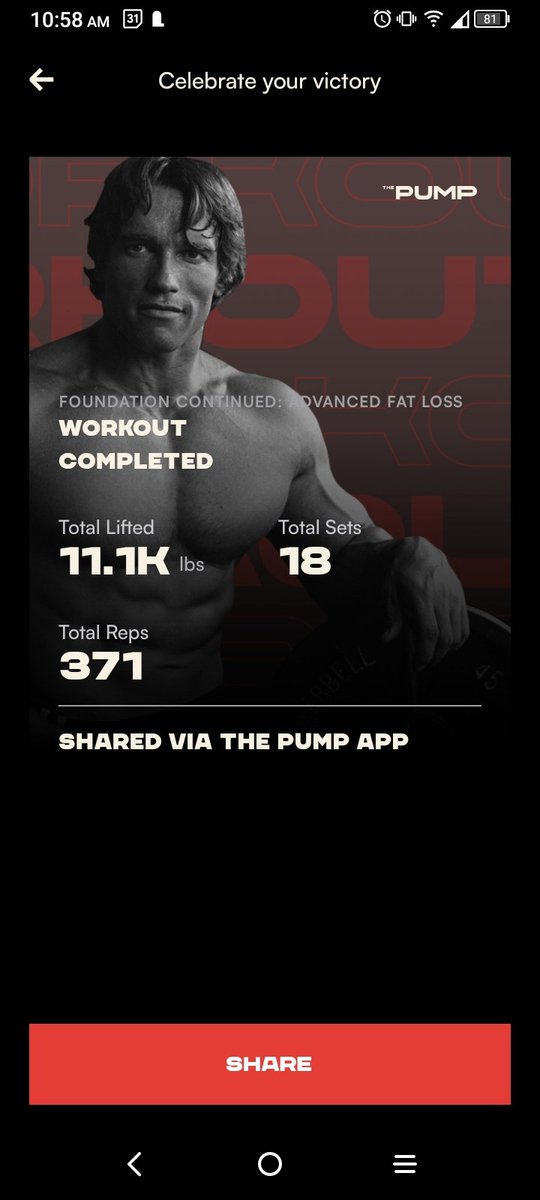 I'm on my fourth program in @Schwarzenegger's new app!! I've never had such an interactive app that I can't wait to open each day. I'm one of the founding lifetime members and I cannot recommend it enough!! Reps, reps, reps!!