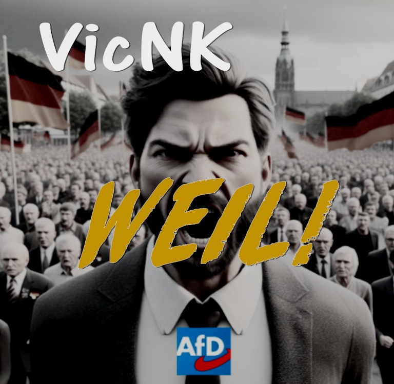 'WEIL: Ich  auf Nazischlampen steh! .... '
Der AfD-Wähler:innen-Erklärsong ist:
AVAILABLE SOON
#AfDVerbotSofort #afdsindfaschisten #Bürgerlied #vicnk #WEIL
distrokid.com/hyperfollow/vi…