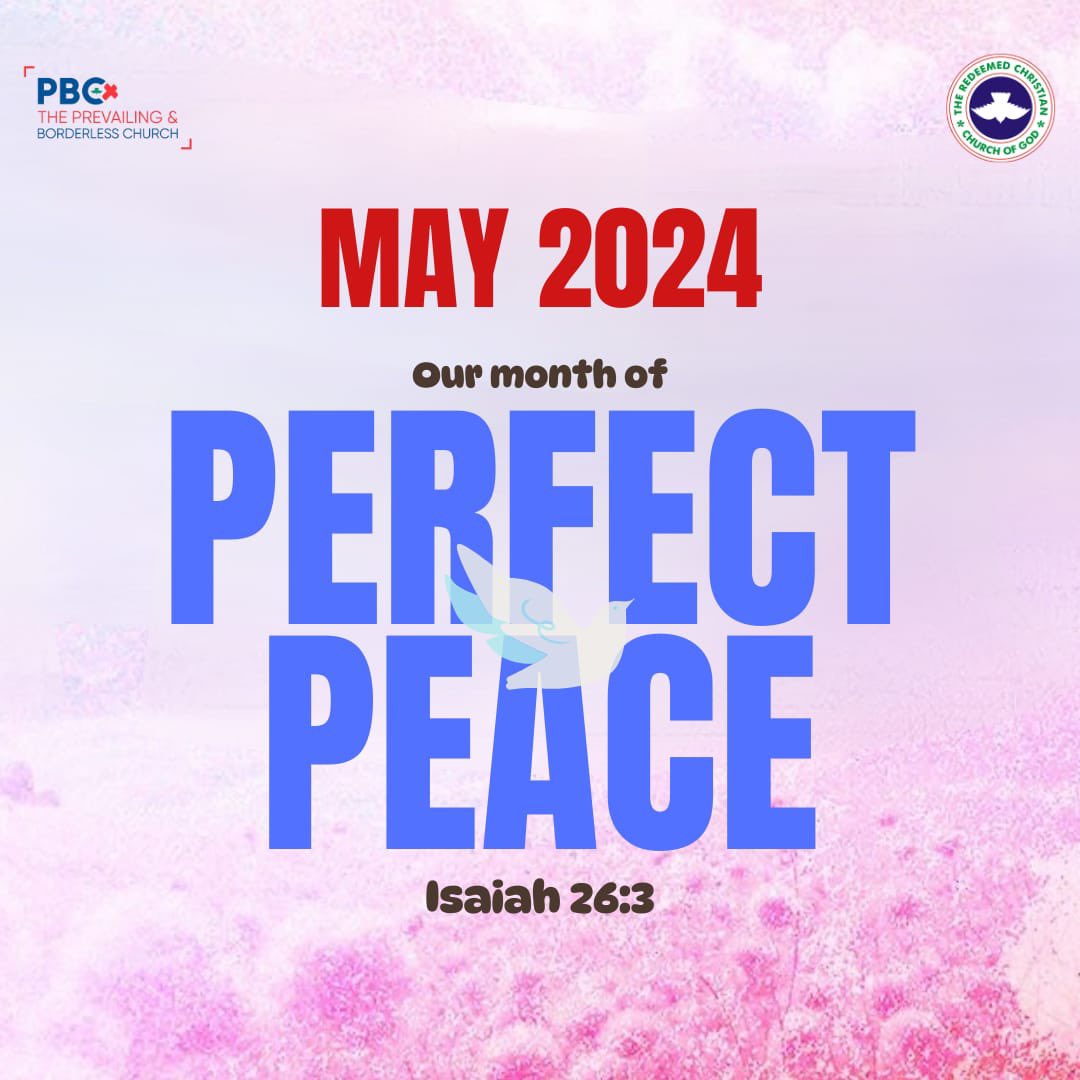 Welcome to our month of perfect peace! 

New month Blessings: youtu.be/6CEs4wRnn9Y?si…

#HappyNewMonth #May #PBCGlobal #RCCG #GlobalChurch